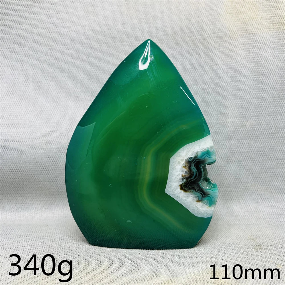 Green Cherry Blossom Agate Free Form Teardrop