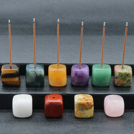 Porte-encens en bloc de cristal