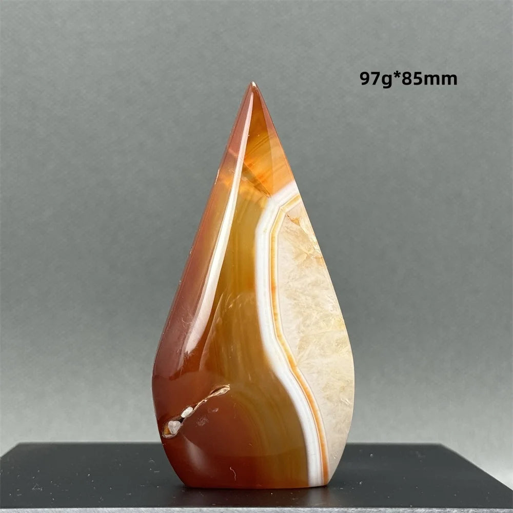 Natural Caramel Carnelian Agate Freeform Torch