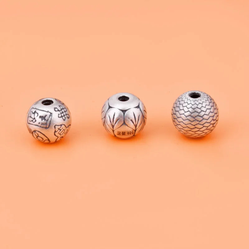 999 Sterling Silver Round Bead