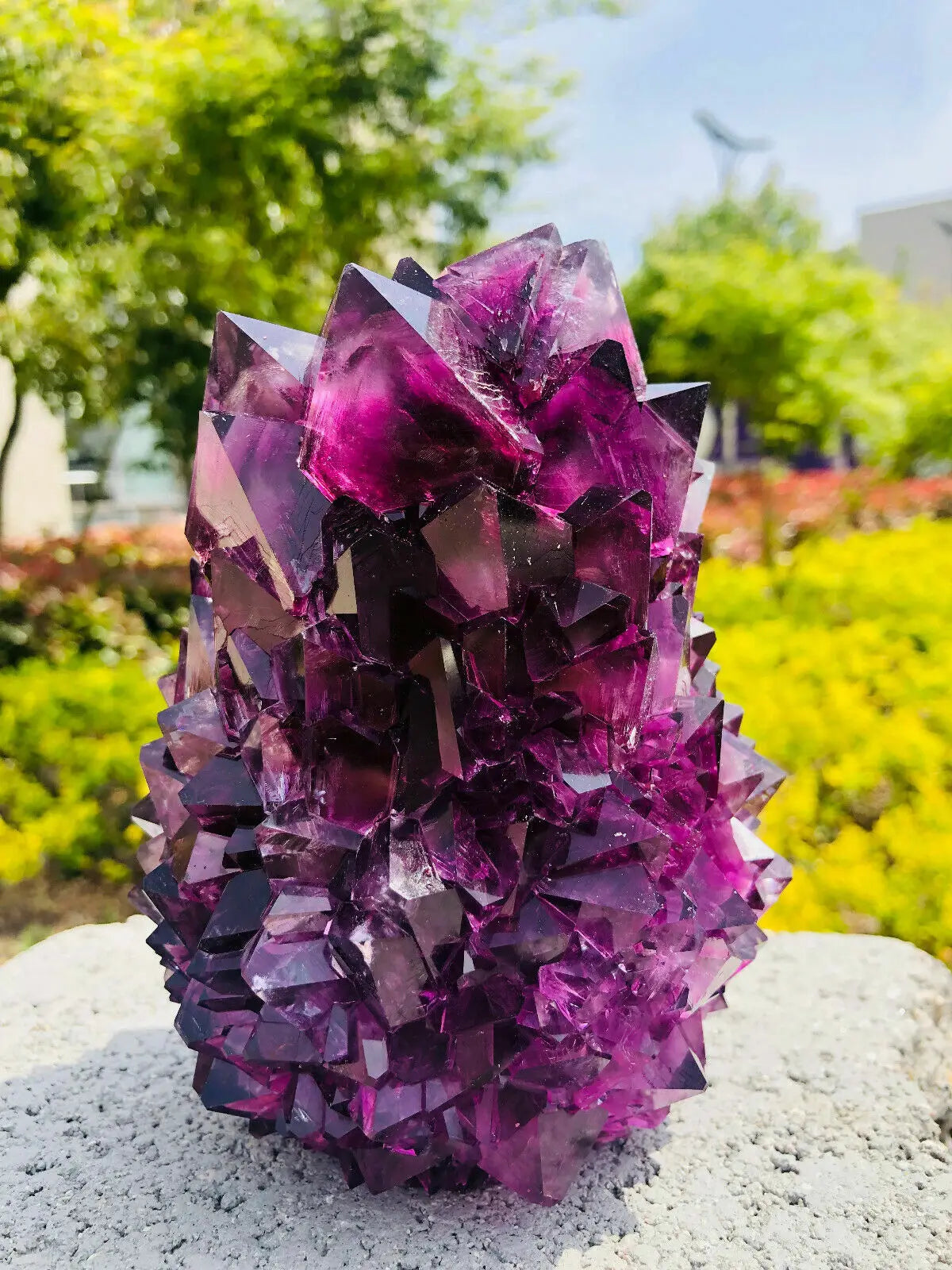 Purple Phantom Quartz Cluster Specimen