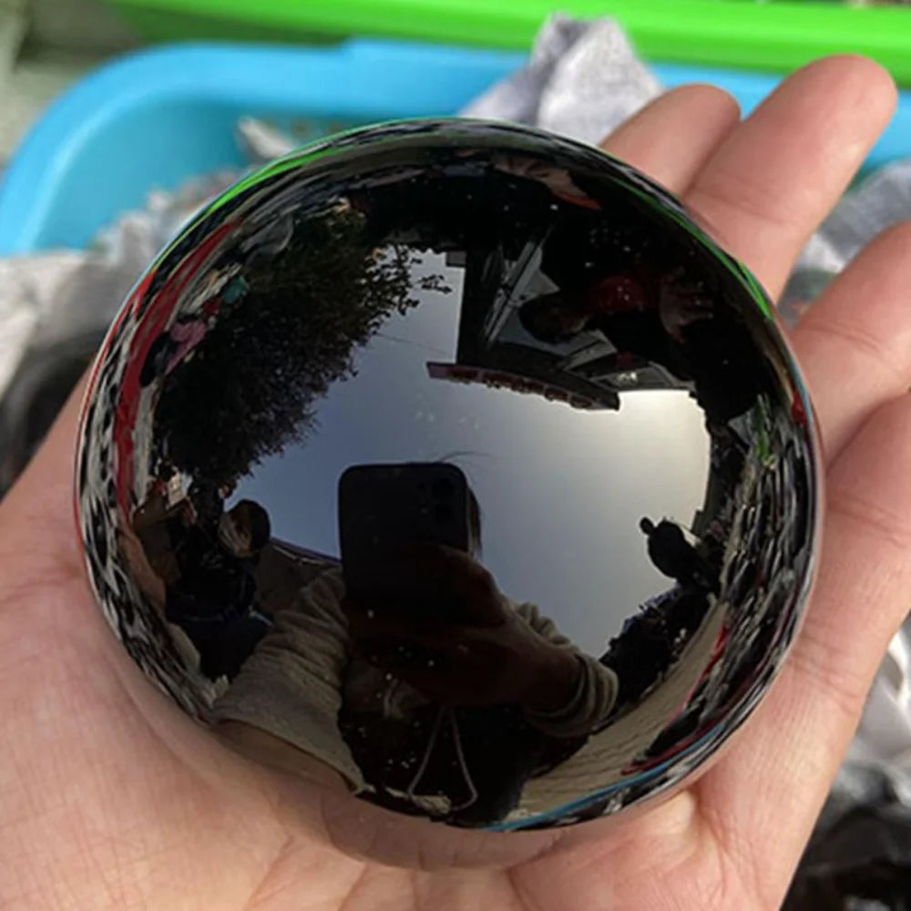 Sphère d'obsidienne noire naturelle
