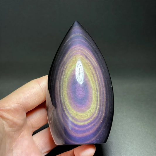 Natural Bright Rainbow Obsidian Free Form Torch