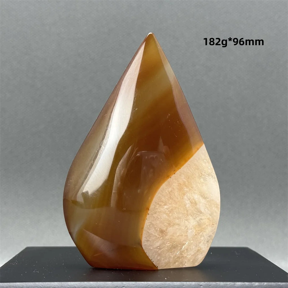 Natural Caramel Carnelian Agate Freeform Torch