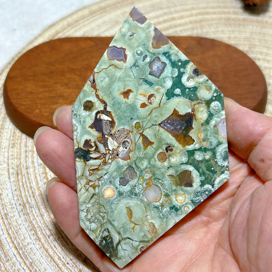 Natural Rainforest Jasper Druzy Slab