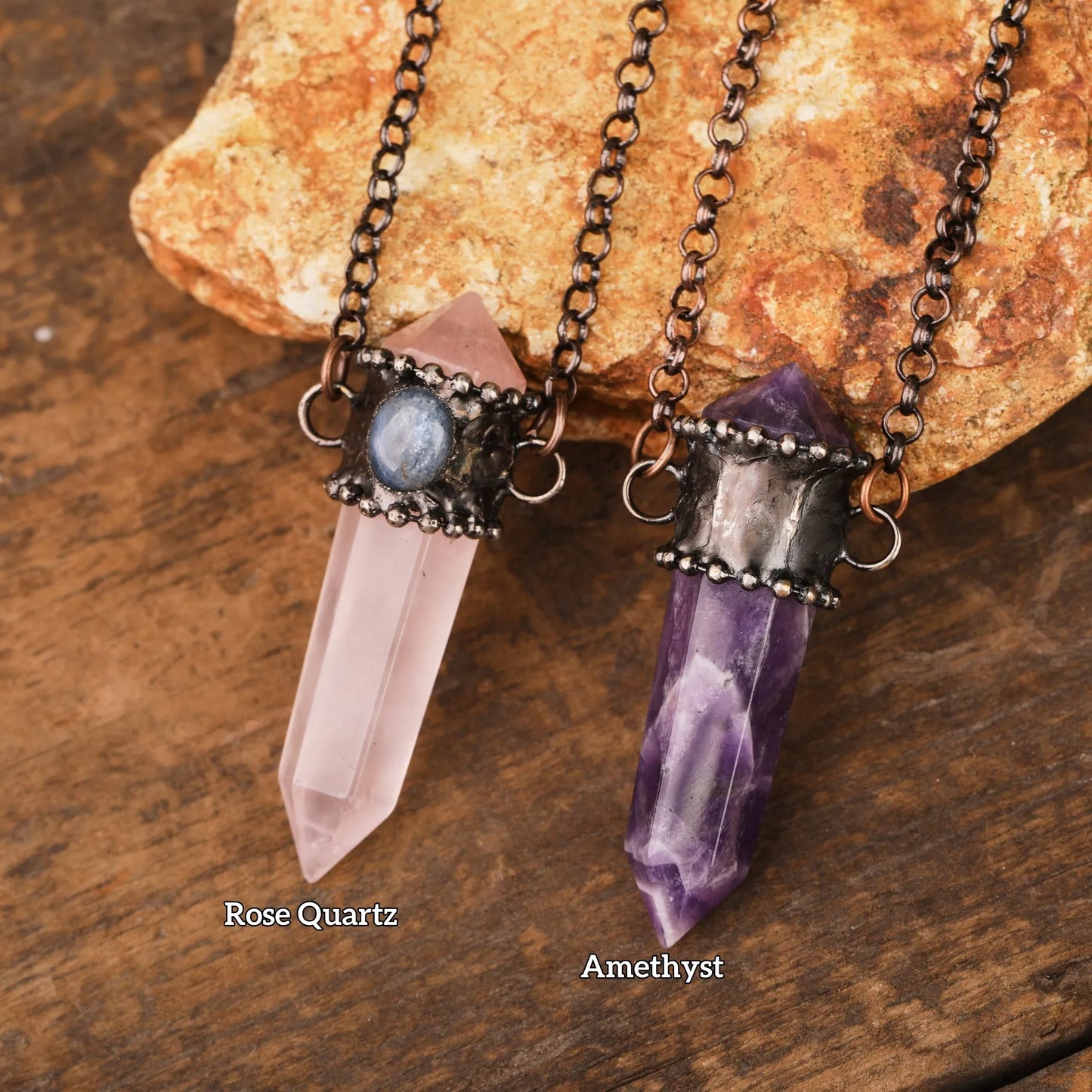 Bronze Gemstone Point Pendant