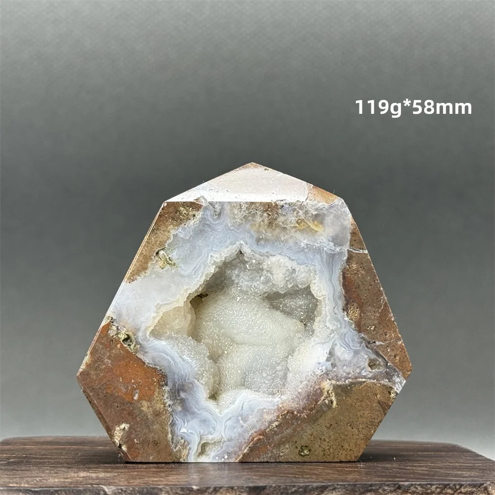 Natural Druzy Geode Fairy Window Tower