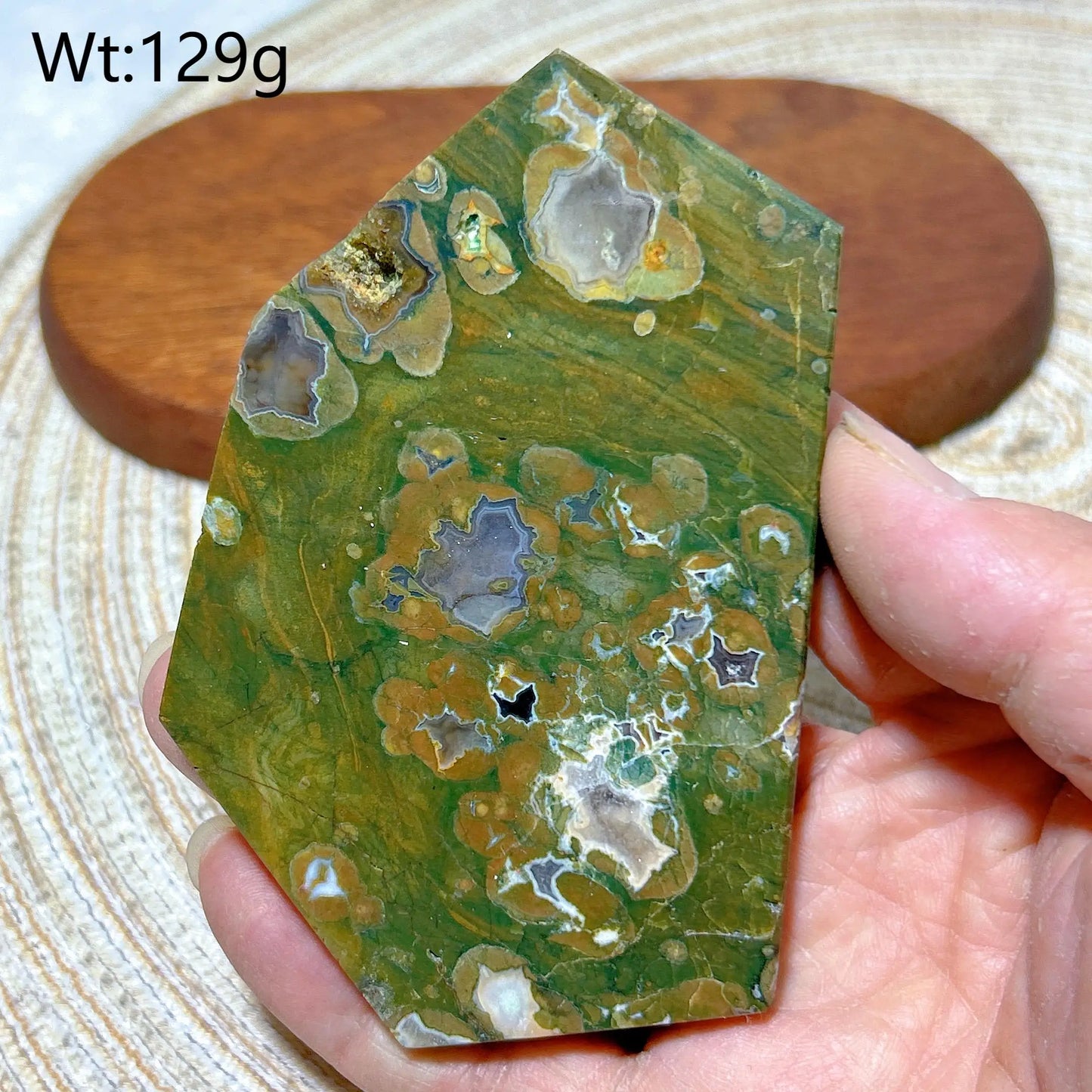 Natural Rainforest Jasper Druzy Slab