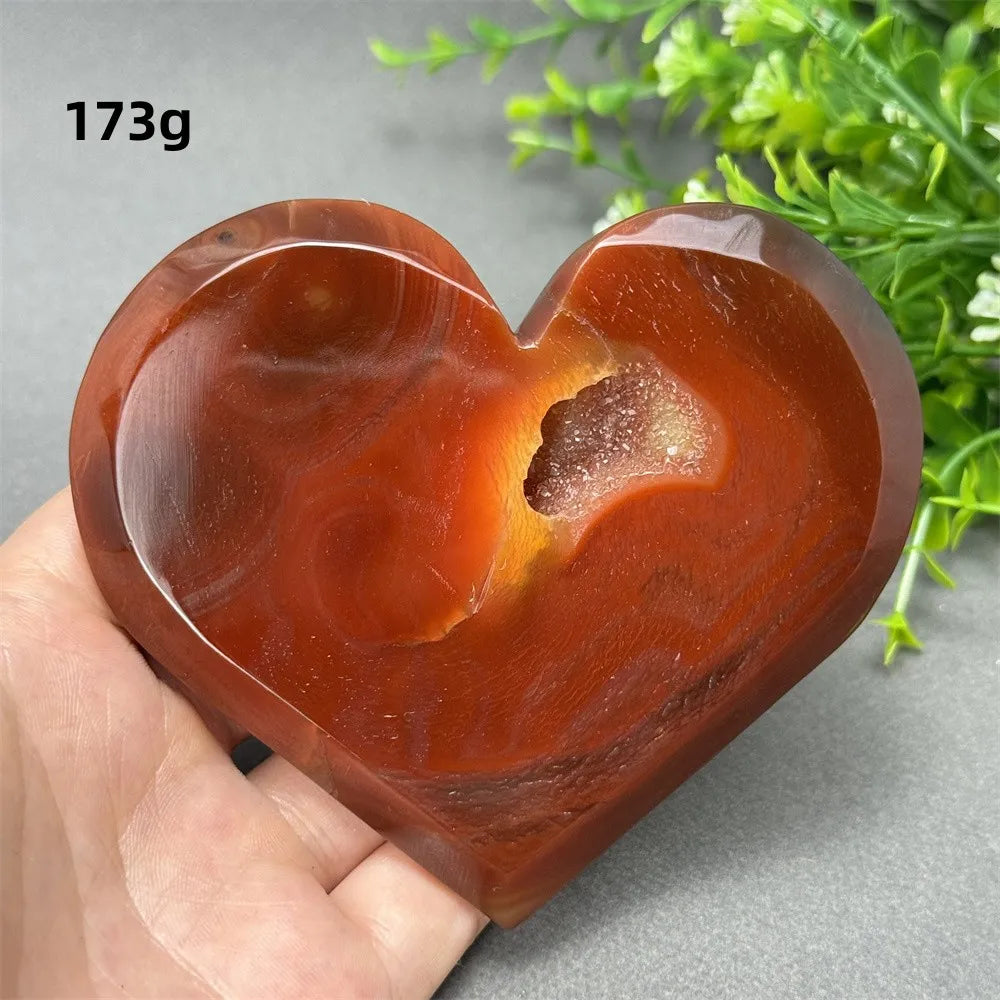 Natural Red Carnelian Druzy Heart