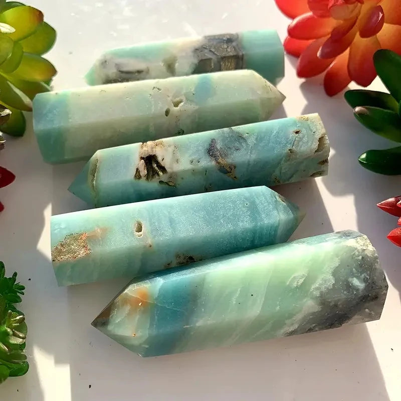 Natural Blue Amazonite Tower