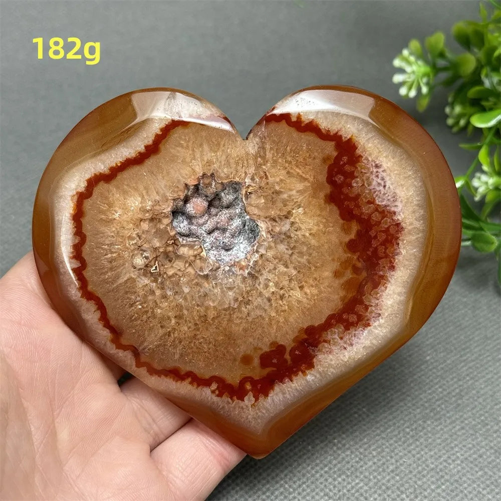 Natural Red Carnelian Druzy Heart