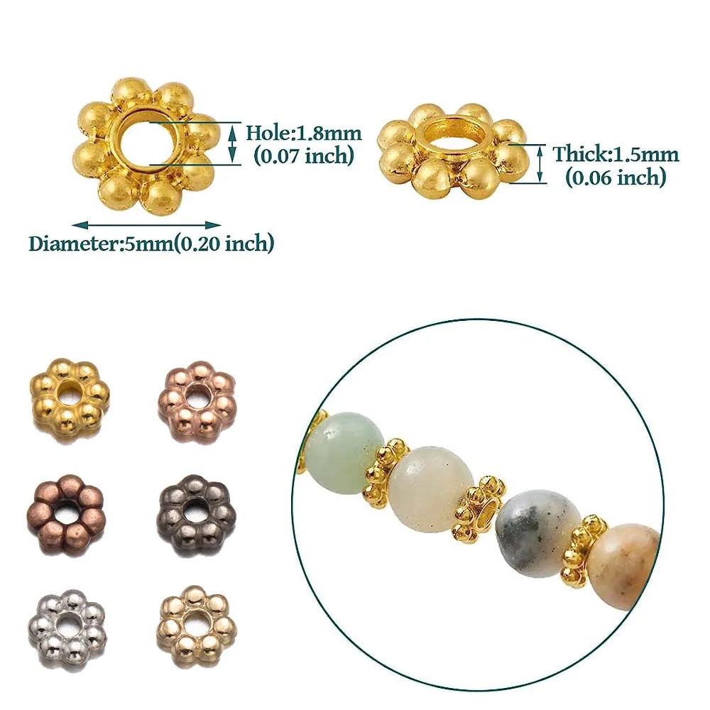 500pcs 4mm Flower Spacer Beads