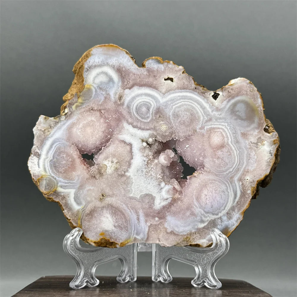 Géode d'agate en forme de fleur d'améthyste rose naturelle, pierre brute minérale, énergie, décoration de la maison, aura, guérison, méditation, prière