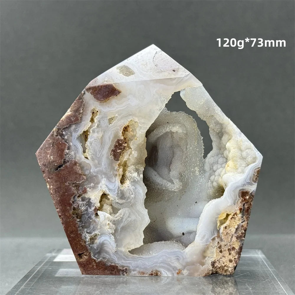 Natural Druzy Geode Fairy Window Tower