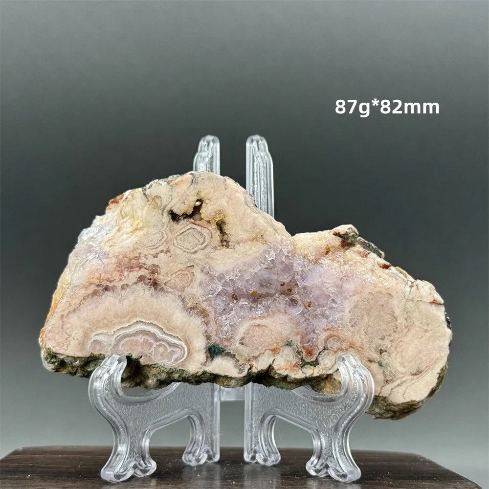 Géode d'agate en forme de fleur d'améthyste rose naturelle, pierre brute minérale, énergie, décoration de la maison, aura, guérison, méditation, prière