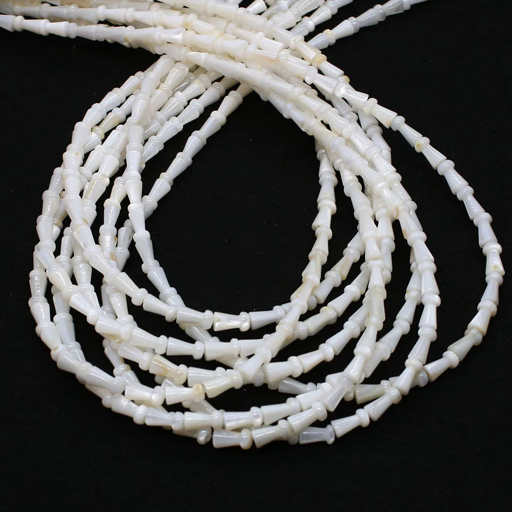 Natural Freshwater Shell Mushroom Shaped Beads 4x8mm