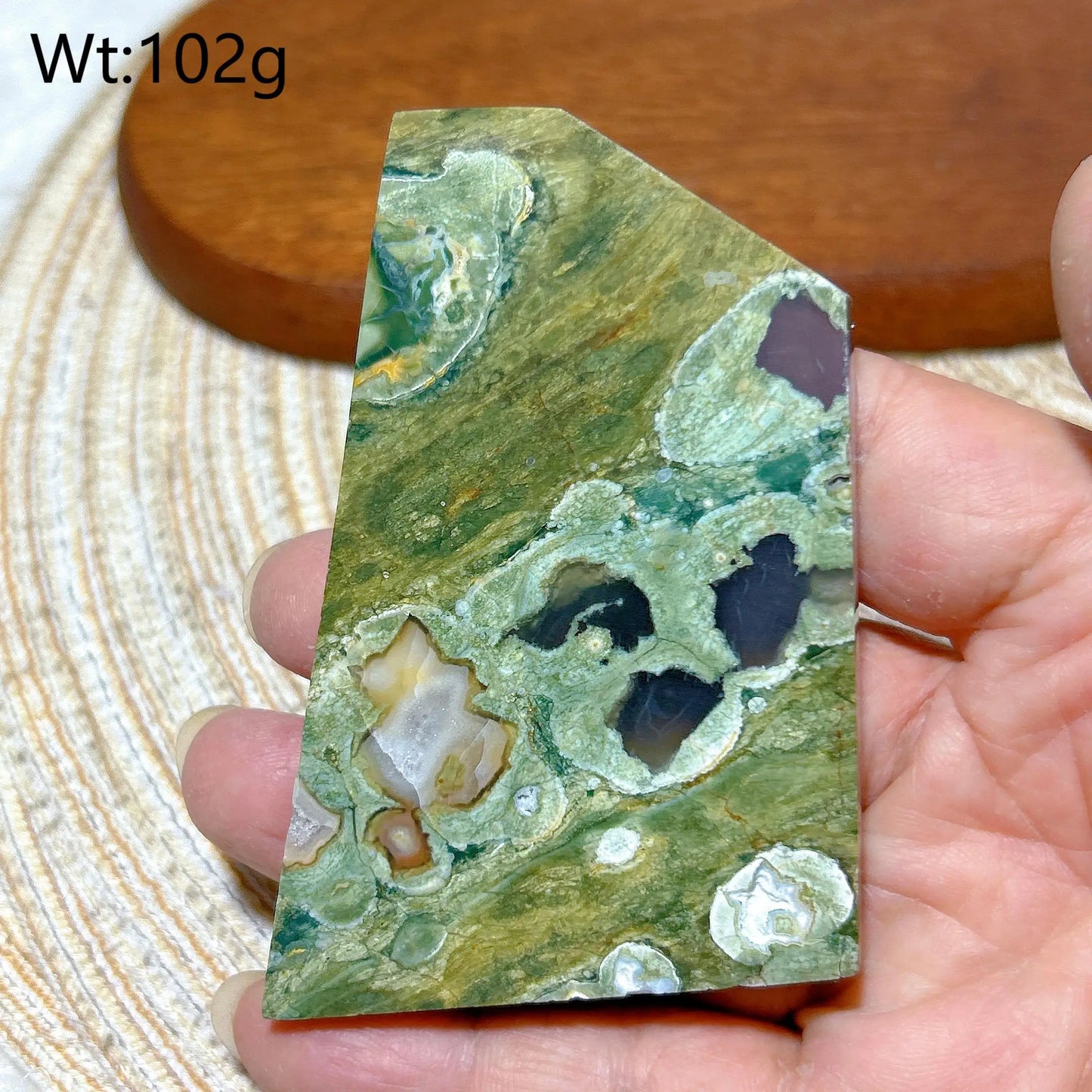Natural Rainforest Jasper Druzy Slab