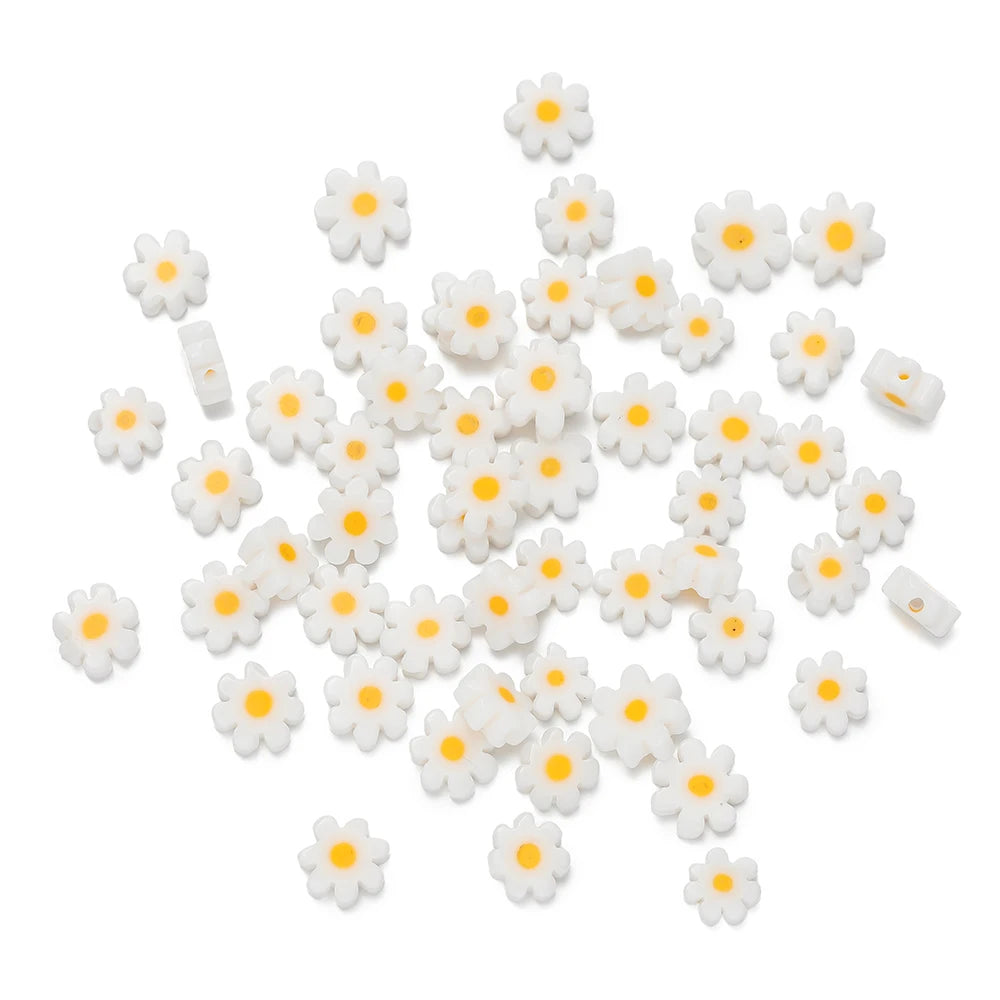 4-9mm Glass Daisy Spacer Beads
