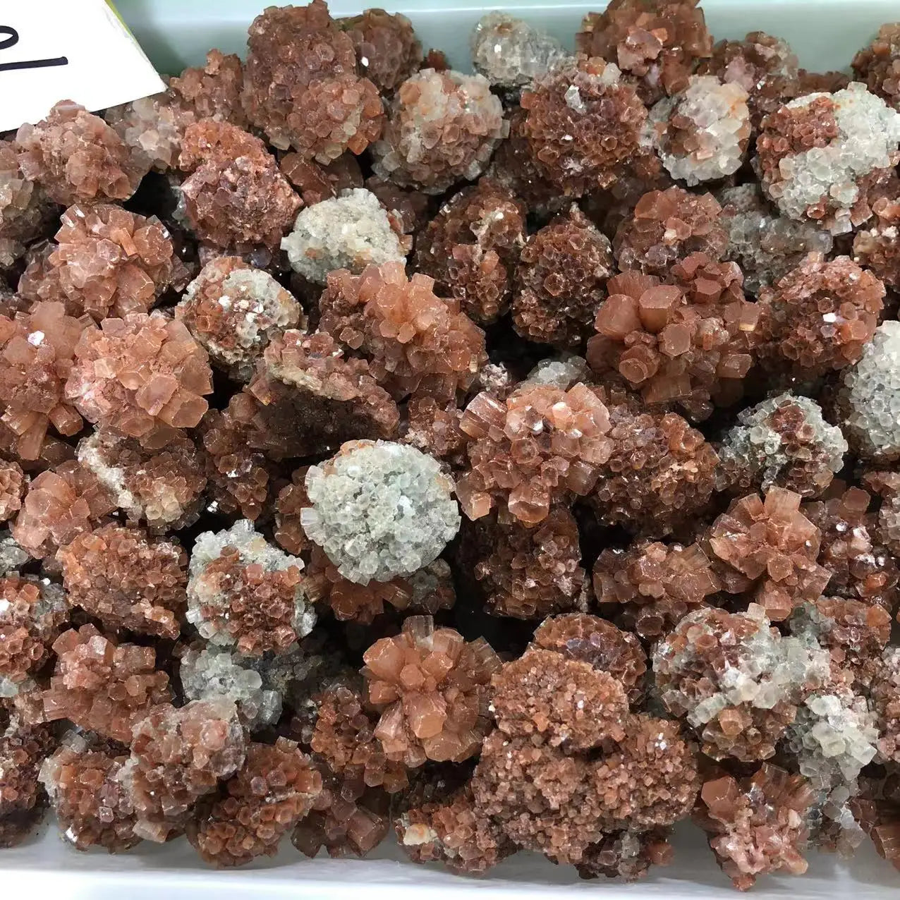 Natural Orange Aragonite Quartz Crystal Cluster