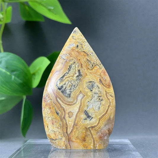 Natural Crazy Lace Agate Free-Form Torch