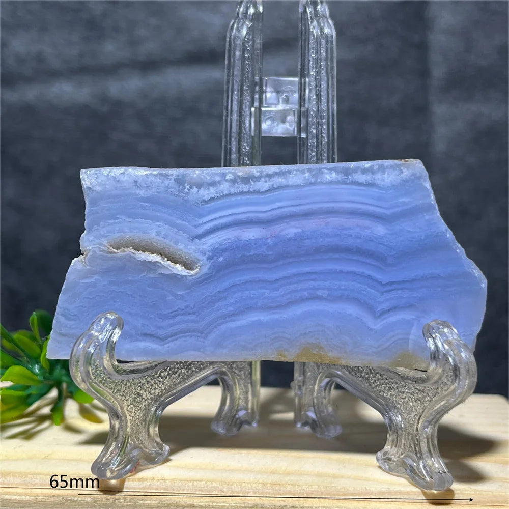 Natural Blue Lace Agate Slab (With Stand)