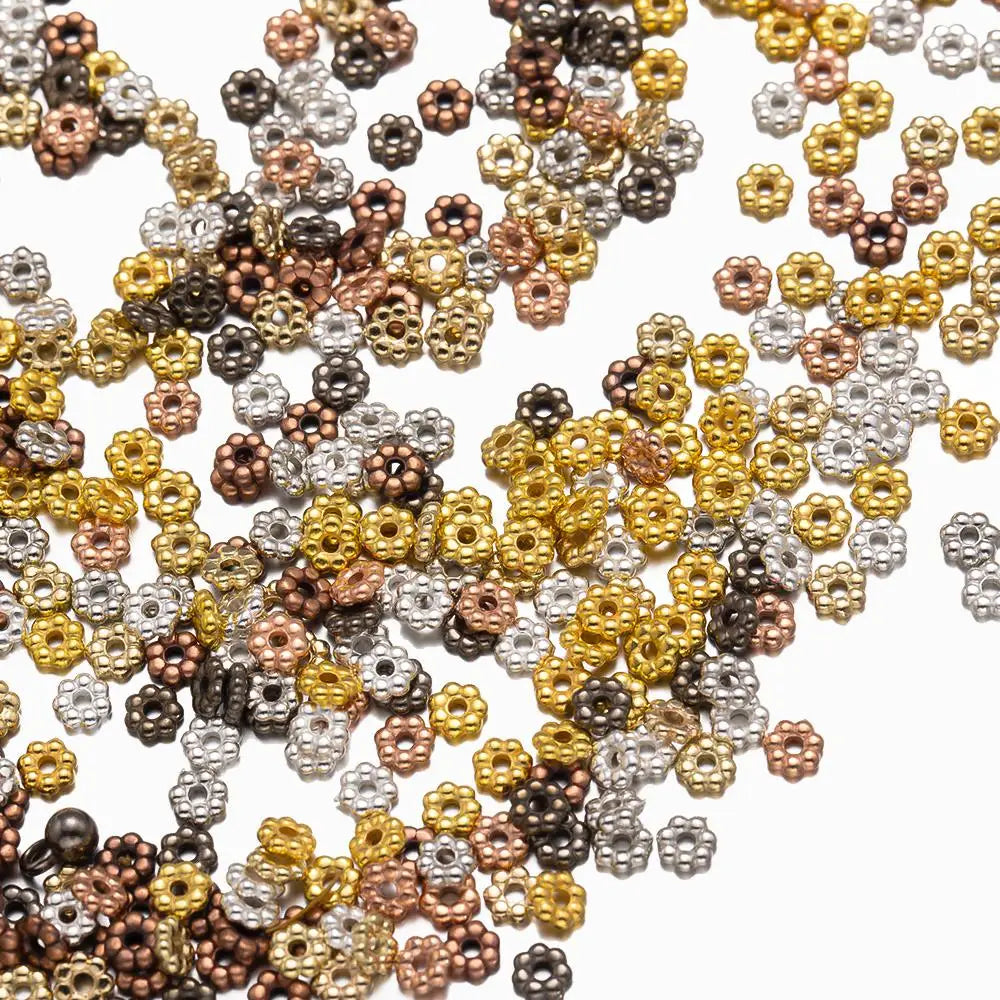 500pcs 4mm Flower Spacer Beads